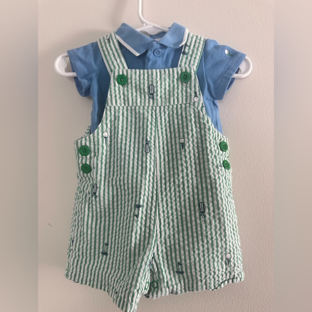LITTLE ME Two Piece Golf Overalls and Polo
